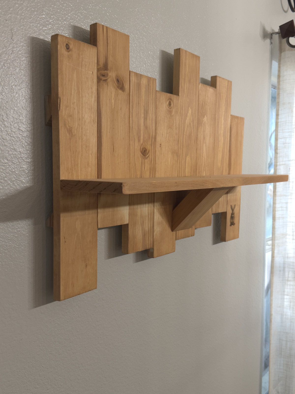 Rustic Handcrafted Wooden Wall Shelf