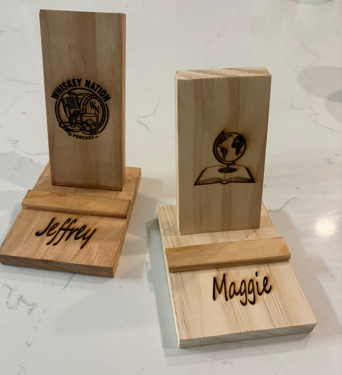 Custom Engraved Wooden Phone Holder